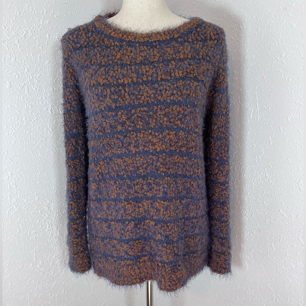 Yest Eyelash Knit Striped Sweater
